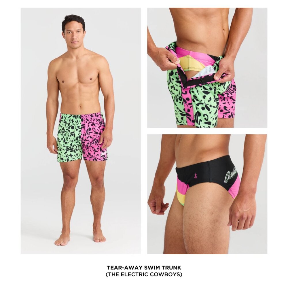 RARE Sold Out Chubbies Tear Away Swim Trunks Side Snap Shorts L 5.5 INCH